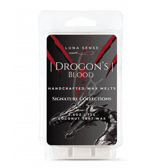LUNA SENSE Drogon's Blood Wax Melts | Dark Incense & Amber Scent | Dark Resin Fragrance | 1-Pack 6 Wax Cubes