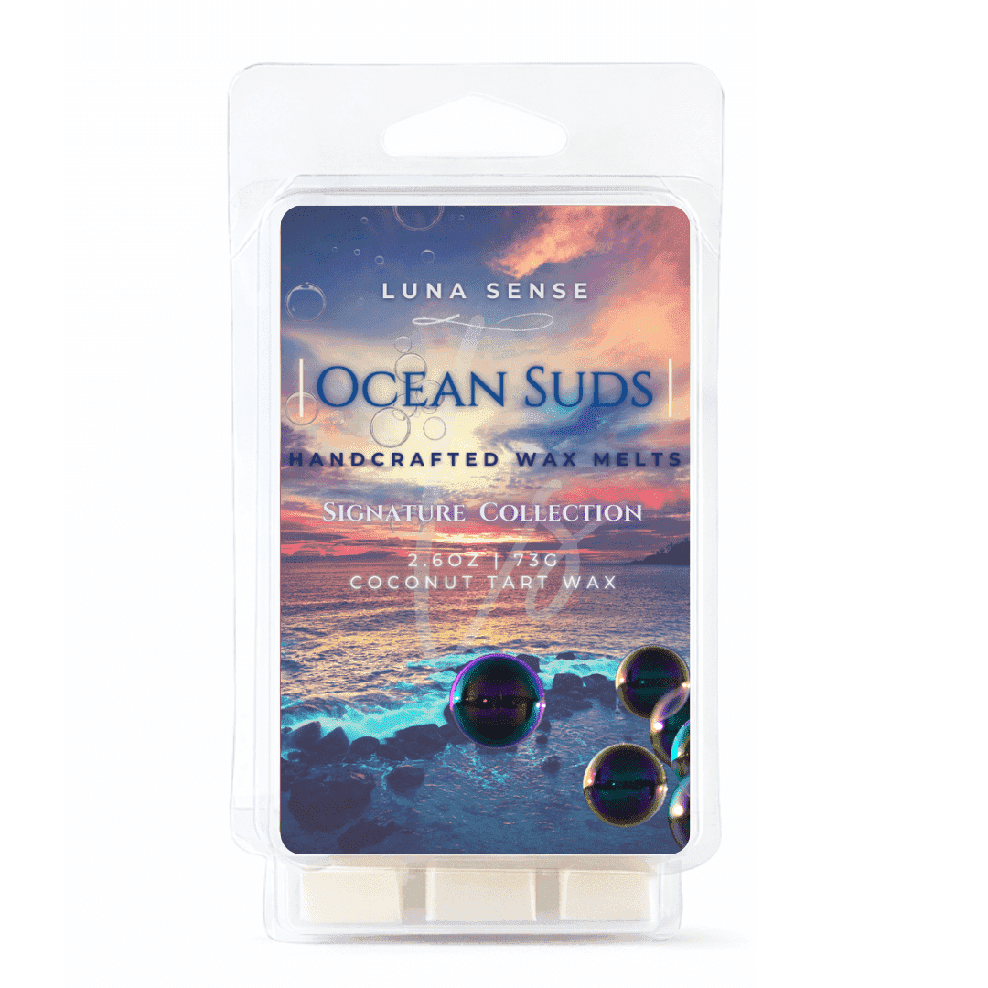 Luna Sense Ocean Suds Wax Melts | Beach Linen & Fresh Air Scent | 3-Pack 18 Wax Cubes