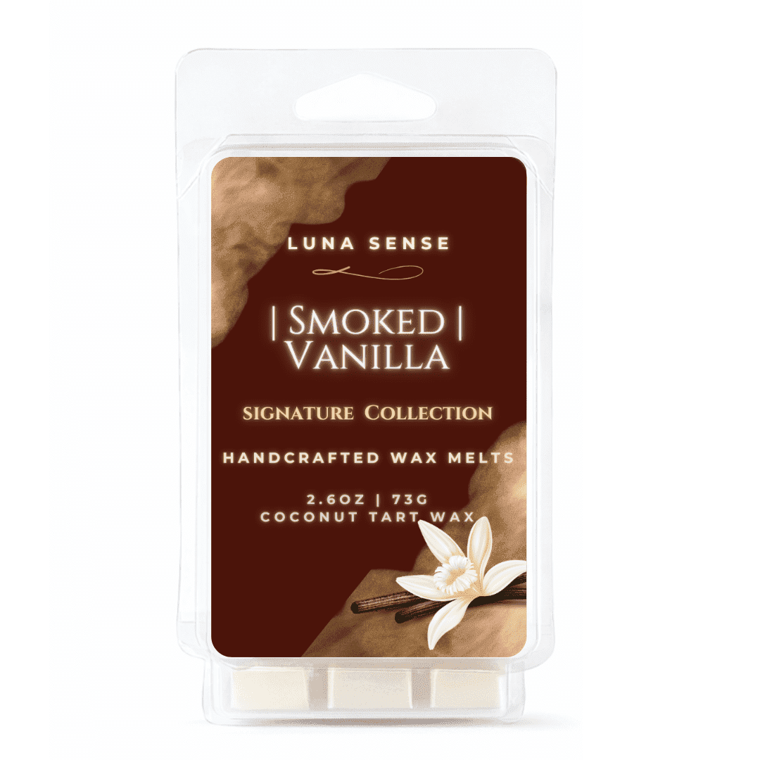 Luna Sense Smoked Vanilla Wax Melts, Vanilla and Light Smoke, Warm Sweet Scent, 18 Cubes, 3 Pack