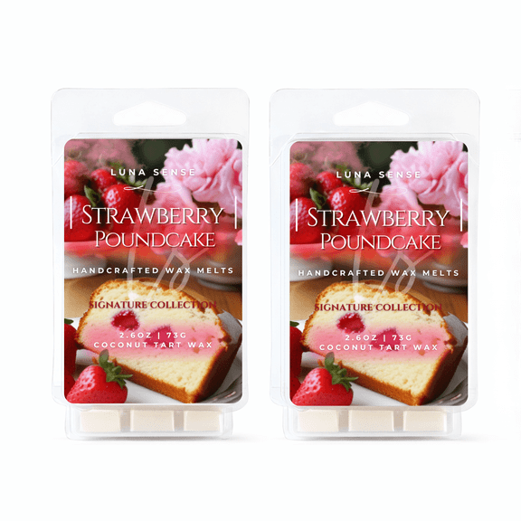 Luna Sense Strawberry Poundcake Wax Melts, Sweet Scent, 2pack, 12 Cubes Total