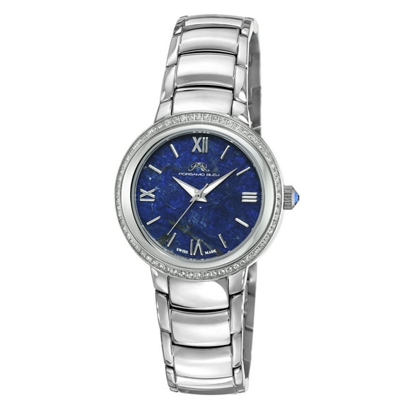 Luna Stainless Steel Silver/Sodalite Women's Crystal Watch 1181FLUS