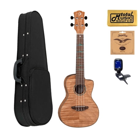 Luna UKE HTC EXM High Tide Exotic Mahogany Concert Ukulele w/ Soft Case Bundle