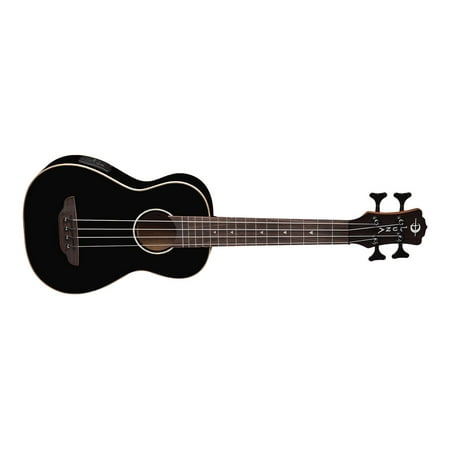 Luna Uke Baritone Black w/ Maple Binding/Rosette