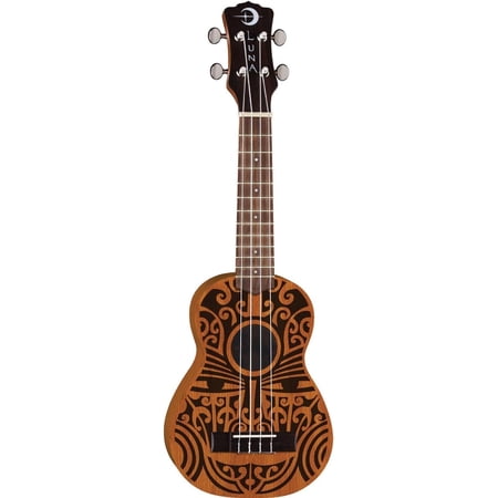 Luna Tribal Mahogany Concert Ukulele, Satin Natural UKE_TRIBAL_CONCERT