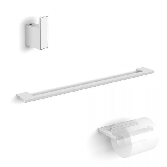 Luna WSBC 38090B CR Bathroom Accessory Set with 24" towel bar, toilet paper holder, and bathroom hook