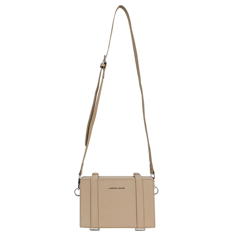 LunaGlo 2024 Unisex Pure Color PU Messenger Bag Luxury Designer