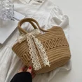 LunaGlo French Straw Bag Women‘s Summer Casual Weaving Bucket