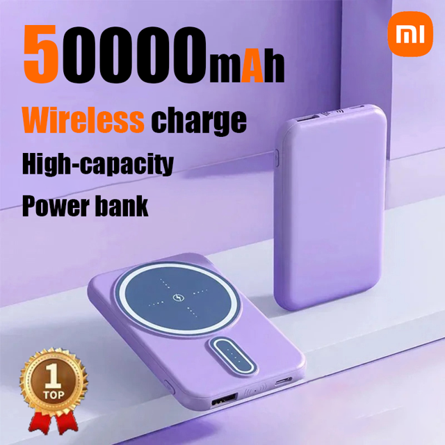 LunaGloXiaomi 50000mAh Wireless Power Bank UltraThin Portable