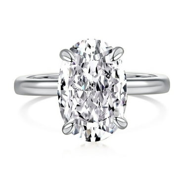 LunaValley 3.5 Carat Oval Cut Moissanite Engagement Ring S925 Sterling Silver Promise Wedding Ring for Women