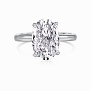 LUNA VALLEY LunaValley 3.5 Carat Oval Cut Mossianite Engagement Ring S925 Sterling Silver Promise Wedding Ring for Women