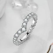 LUNA VALLEY LunaValley Round Cut Mossianite Bridal Ring Classic Wedding Pave Band Engagement rings for Women