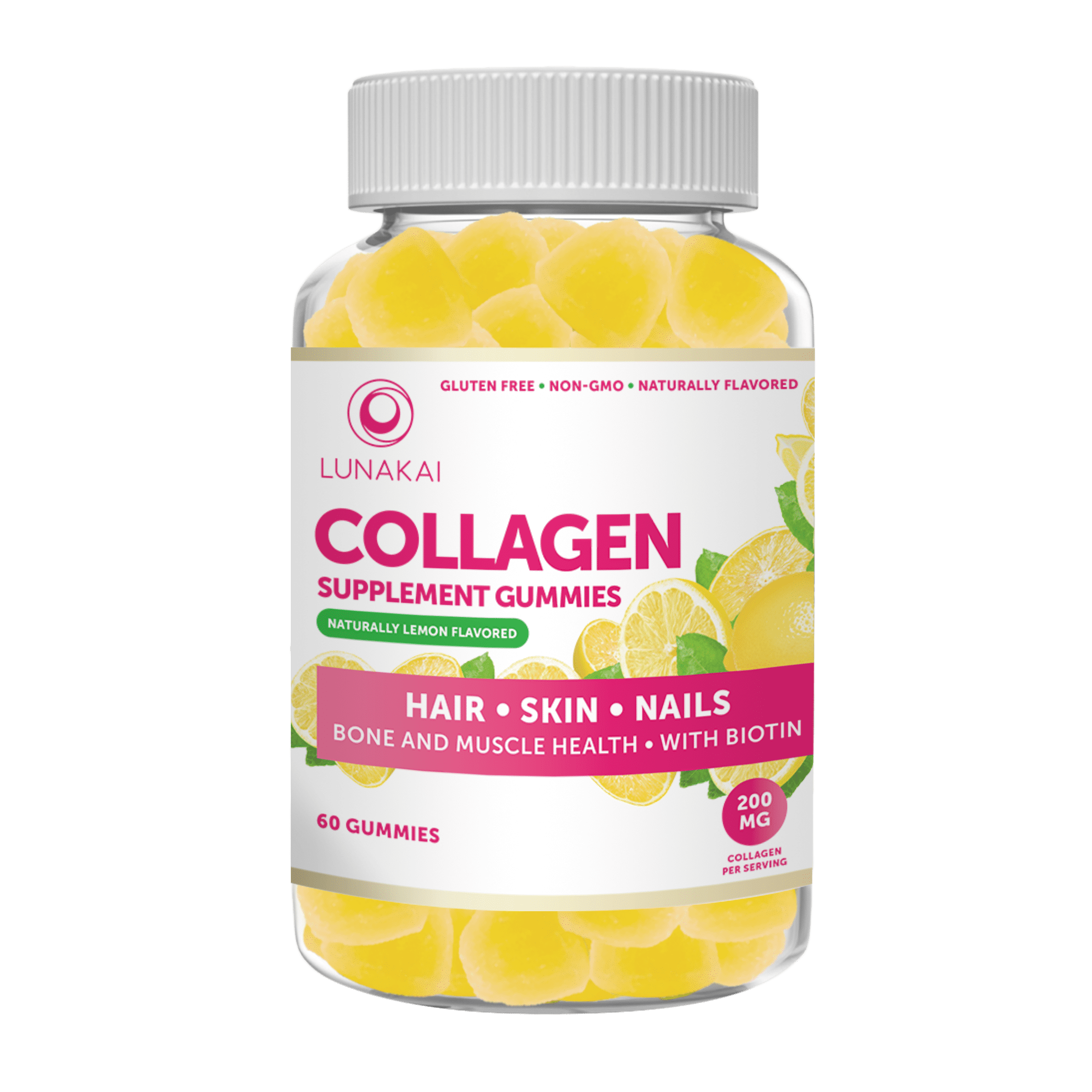 Lunakai Collagen Gummies AntiAging Vitamins for Hair and Skin 30 Day