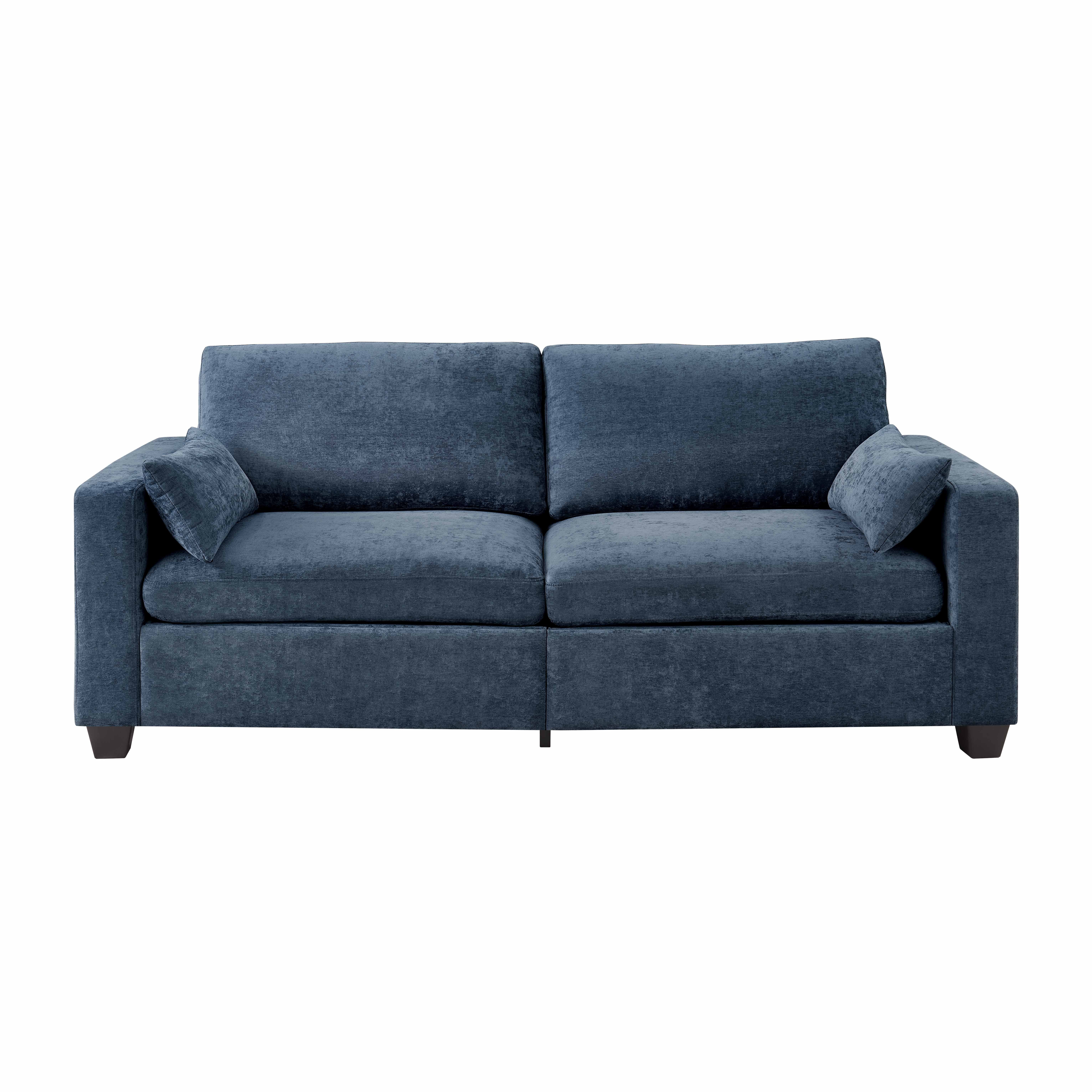 Lunale 79" Loveseat Sofa, Modern Chenille Cloud Couch for Living Room, Apartment, Blue