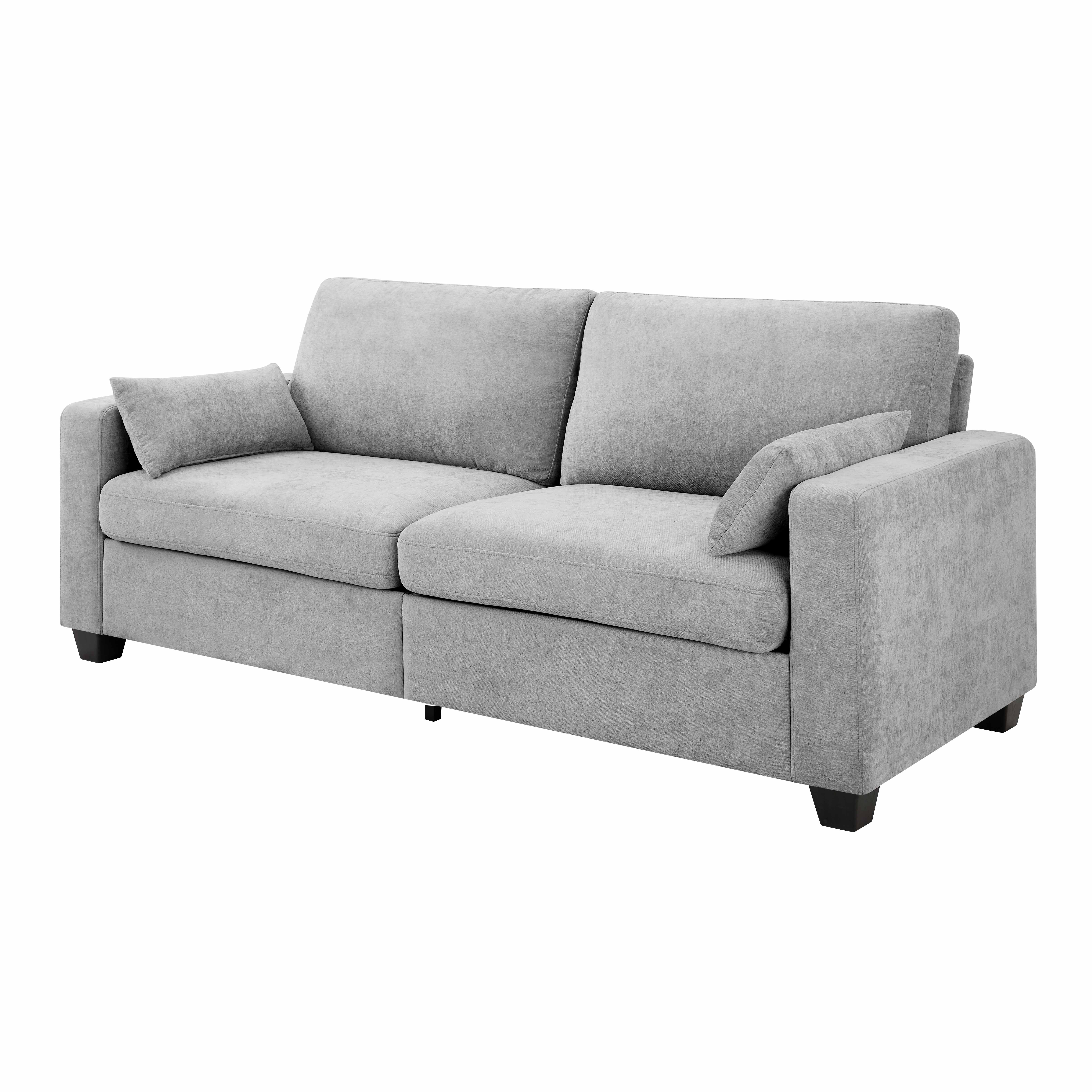 Lunale 79" Loveseat Sofa, Modern Chenille Cloud Couch for Living Room, Apartment, Light Gray