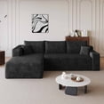 thumbnail image 1 of Lunale 95" L-Shaped Modular Sectional Sofa, No Assembly Required, Boneless Corduroy Cloud Couch for Living Room, Black(Left Facing Chaise), 1 of 7