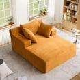 thumbnail image 1 of Lunale Chaise Lounge Indoor, Oversized Upholstered Lounge Chair, Plush Sleeper Sofa Bed, No Assembly Required, Orange Corduroy, 1 of 12