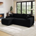 thumbnail image 1 of Lunale L-Shaped Modular Sectional Sofa with Left Chaise, No Assembly Required, Boneless Polyester Cloud Couch for Living Room, Black, 1 of 10