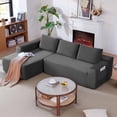 thumbnail image 1 of Lunale L-Shaped Modular Sectional Sofa with Movable Chaise, 3-Seater Boneless Cloud Couch for Living Room, Gray(Left Facing Chaise), 1 of 6