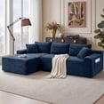 thumbnail image 1 of Lunale Small Modular Sectional Sofa with Movable Chaise, L-Shaped Boneless Cloud Couch for Living Room, Blue (Left Facing Chaise), 1 of 9