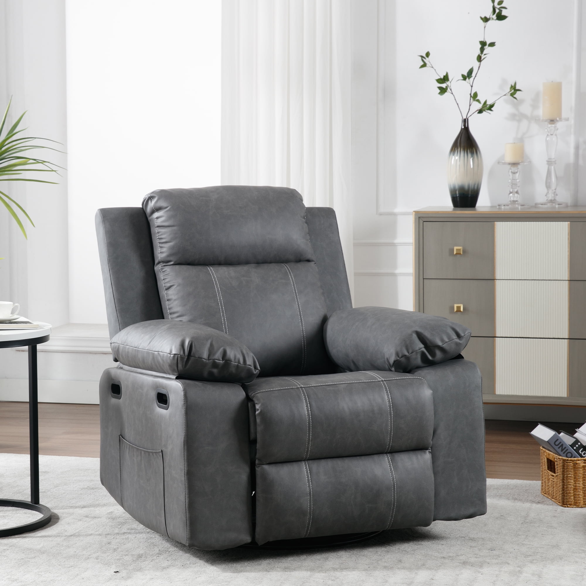 Dinosisco Swivel Glider Rocker Recliner Chair with Power Heat and ...