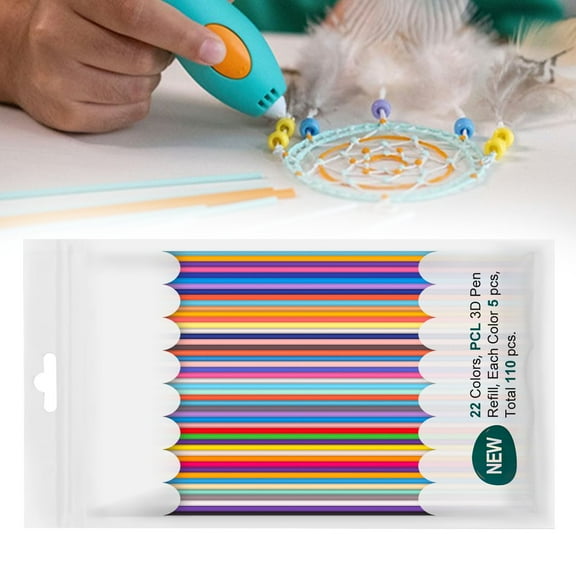 Lunanne 22 Color 3D Pen Replacement Core Suitable For 3 Start 3D Pen Printing Temperature PCL Filament 3 Start Replacement Core