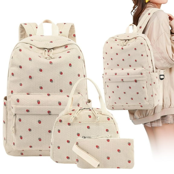Lunanne 3pcs Bow Backpack Bags Set Cute Kawaii Backpack Set Aesthetic Daypack Bow Rucksack With In Organizer