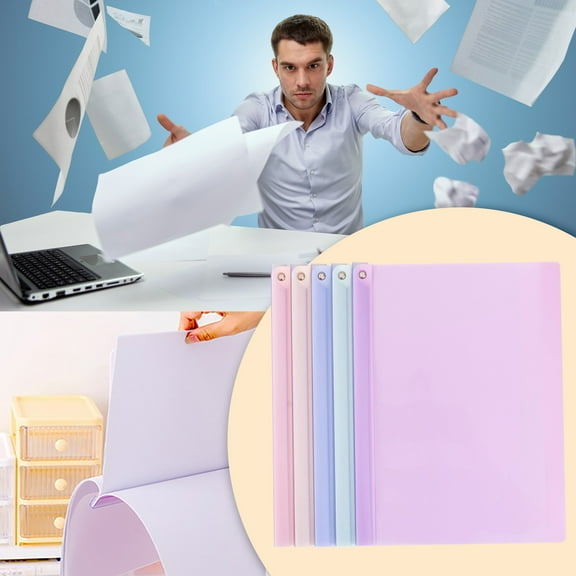 Lunanne 5PCS Clear Front Report Plastic Presentation Folders Resume Portfolio Folder Paper Swivel Sliding Bar File Folder For Presentation Document And School Use