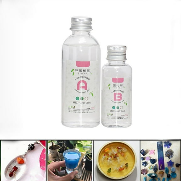 Lunanne Two Component Ultratransparent Glass Glue Quick Dry Epoxy Resin Sealant 100ml