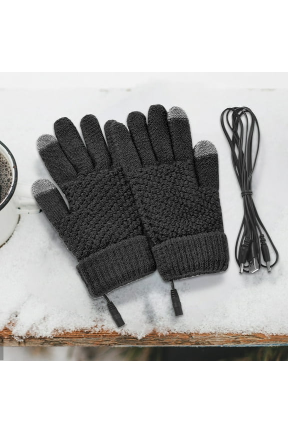 Winter Electric Heating Warm Gloves USB Gloves Plush Mobile Power Computer Electric Heating Gloves