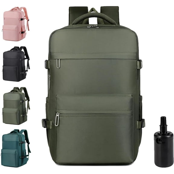 Lunapack Backpack Vacuum, Lunapack Travel Backpack, Large Capacity Travel Air Vacuum Compression Backpack, with Electric Pump (Green（with Pump）)