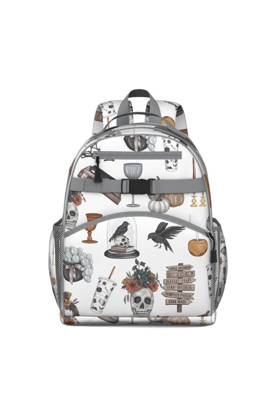 Lunar Astronomical Backpack - Spine-Protecting School Bag for Students, Gothic Starry Night Aesthetic