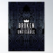 Lunar Chronicles Quote Broken Unfixable Poster Wall Art, Modern Wall Decor For Living Room Bedroom, 8x12 UNFRAMED