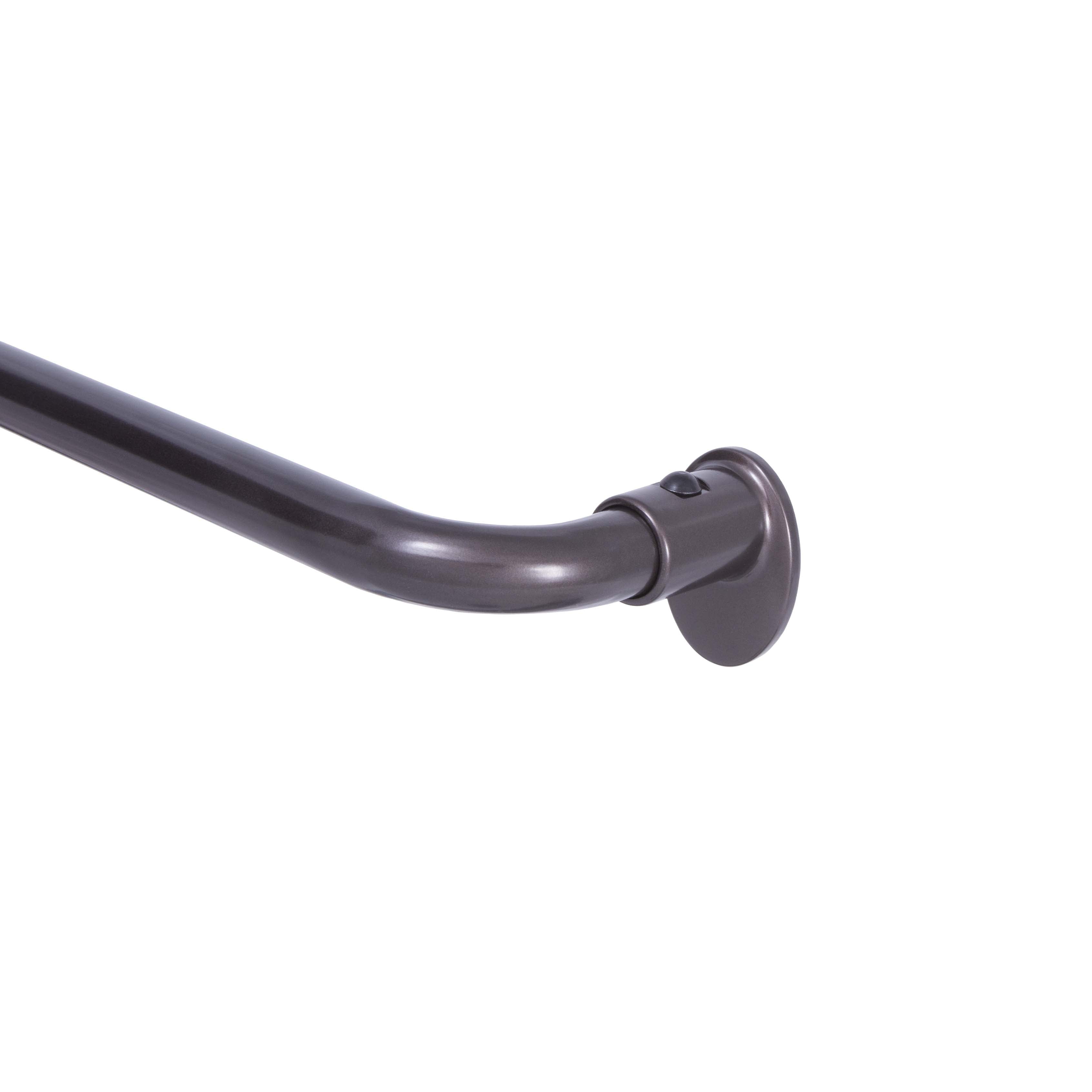 Lunar Complete Blackout Room Darkening Steel Wrap Rod, 28-48" Adjustable Length, 5/8" Dia., Brown