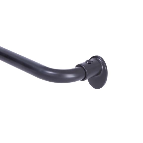 Lunar Complete Blackout Room Darkening Steel Wrap Rod, 48-86" Adjustable Length, 5/8" Dia., Black