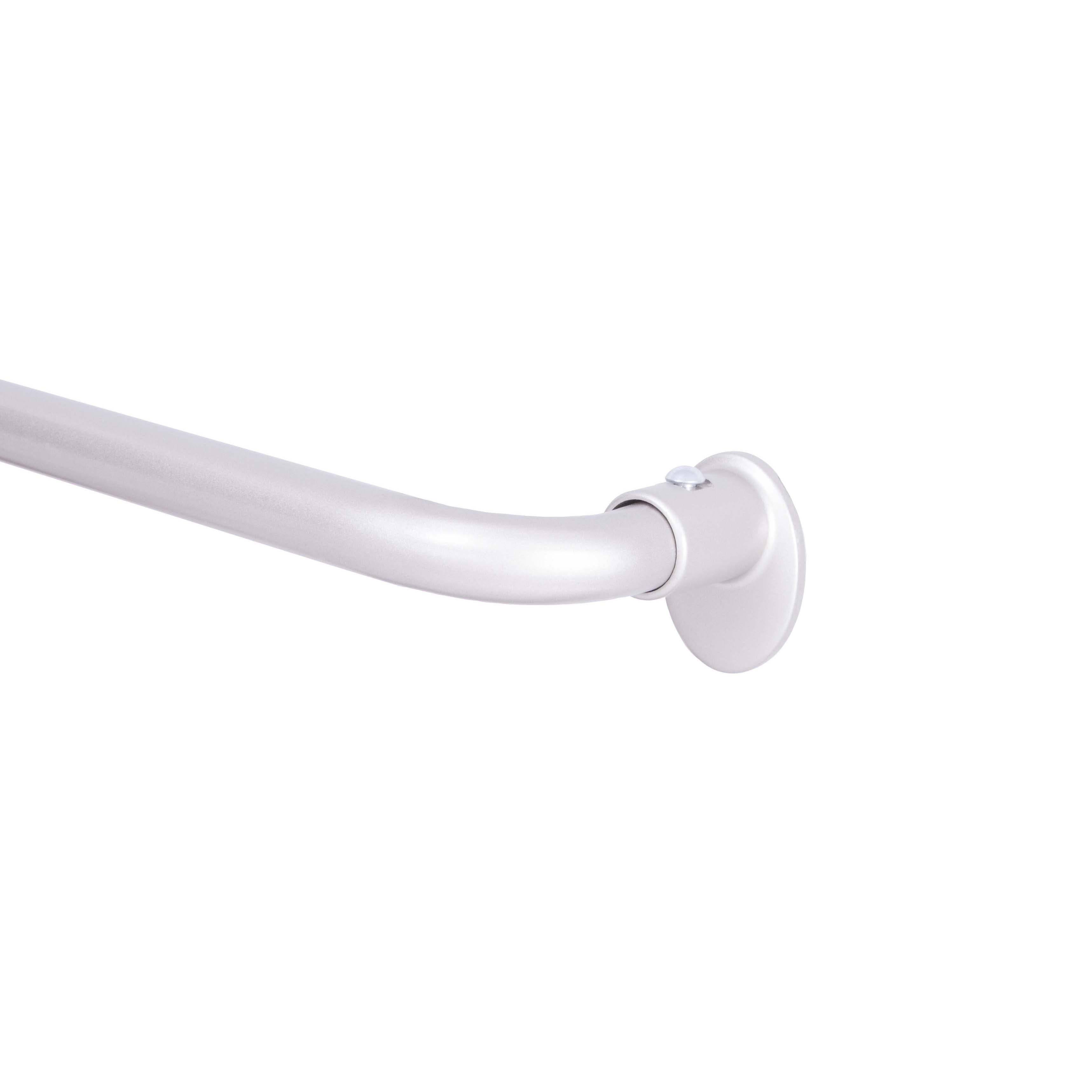 Lunar Complete Blackout Room Darkening Steel Wrap Rod, 86-120" Adjustable Length, 5/8" Dia., Silver