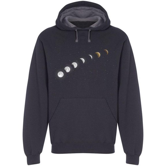 Lunar Eclipse Phases Hoodie Men -Image by Shutterstock, Male Large