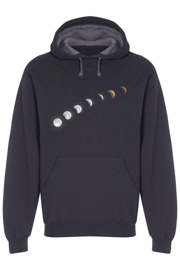Lunar Eclipse Phases Hoodie Men -Image by Shutterstock, Male x-Large
