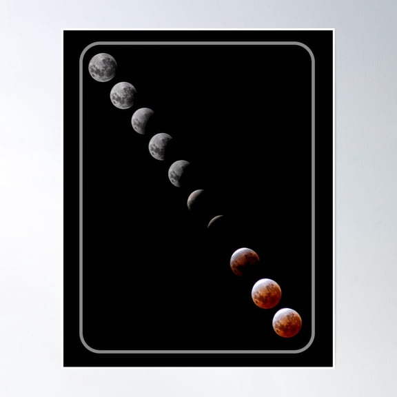 Lunar Eclipse Poster Wall Art, Modern Wall Decor, 24x36 UNFRAMED