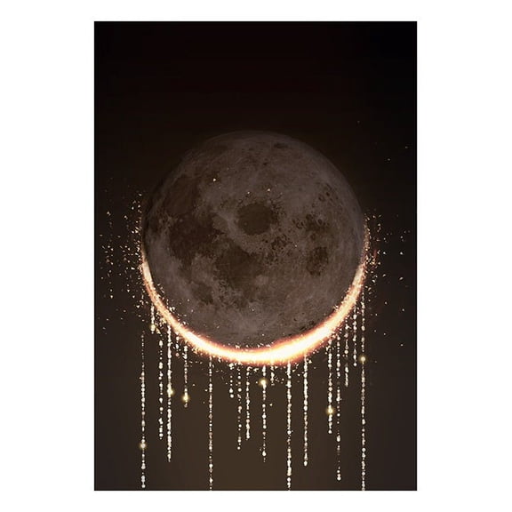 Lunar Eclipse Print Wall Art, Modern Wall Decor For Living Room Bedroom, 16x24 UNFRAMED