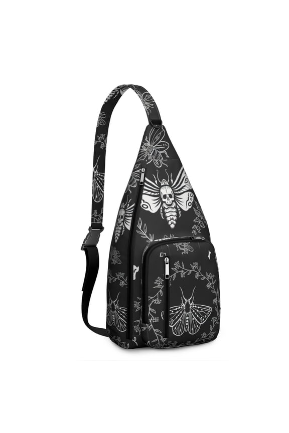 Lunar Eclipse Sling Backpack - Gothic Astronomical Design Shoulder Bag, Durable Water-Resistant Pack for Everyday Goth Style
