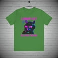 thumbnail image 1 of Lunar Eclipse tshirt, Neon Cyber Punk Cat tshirt, Cat lover Gift, 1 of 2