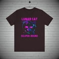 thumbnail image 1 of Lunar Eclipse tshirt, Neon Cyber Punk Cat tshirt, Cat lover Gift, 1 of 2