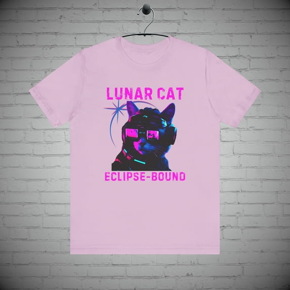 Lunar Eclipse tshirt, Neon Cyber Punk Cat tshirt, Cat lover Gift