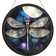 thumbnail image 1 of Lunar Glow Dragonfly Stained Glass Sun Catcher, Wall Hanging Colored Decor Room Outdoor Window Decor, Halloween, Christmas Hanging Ornament Mother Day, 1 of 5