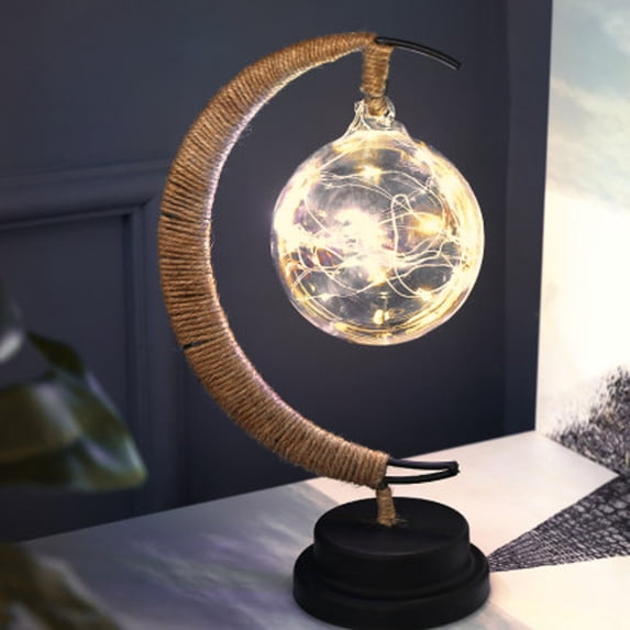 Lunar Lamp, Magical Serene LED Night Light, Dimmable Wireless Hanging Lamp for KidsRoom Decorations, Yellow