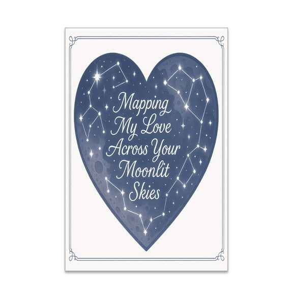 Lunar Love Map Poster - Wall Decor for Couples gift 13x19