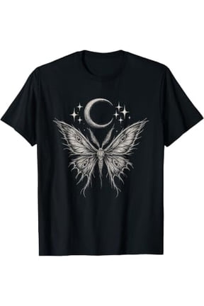 Lunar Moth Butterfly Moon Goth Alt Y2K Grunge Dark Aesthetic T-Shirt, Unisex T-Shirt