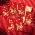 thumbnail image 1 of Lunar New Year Red Envelopes Horse Theme 6 Pack,Auspicious Design Large Capacity Elegant Gift Presentation,Festival Money Envelopes for Spring Festival Family Celebration Holiday Decor-A, 1 of 5