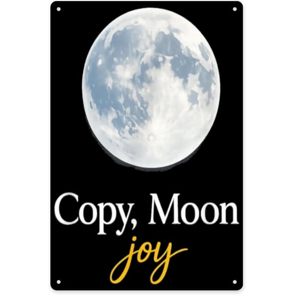 Lunar Night Sky Metal Wall Sign Rustic Moon Design 8x12 Inch Retro Decorative Sign for Kitchen or Coffee Bar