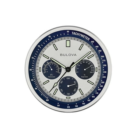Bulova Lunar Pilot 13.75" Wall Clock with Temperature and Hygrometer Display - C1971